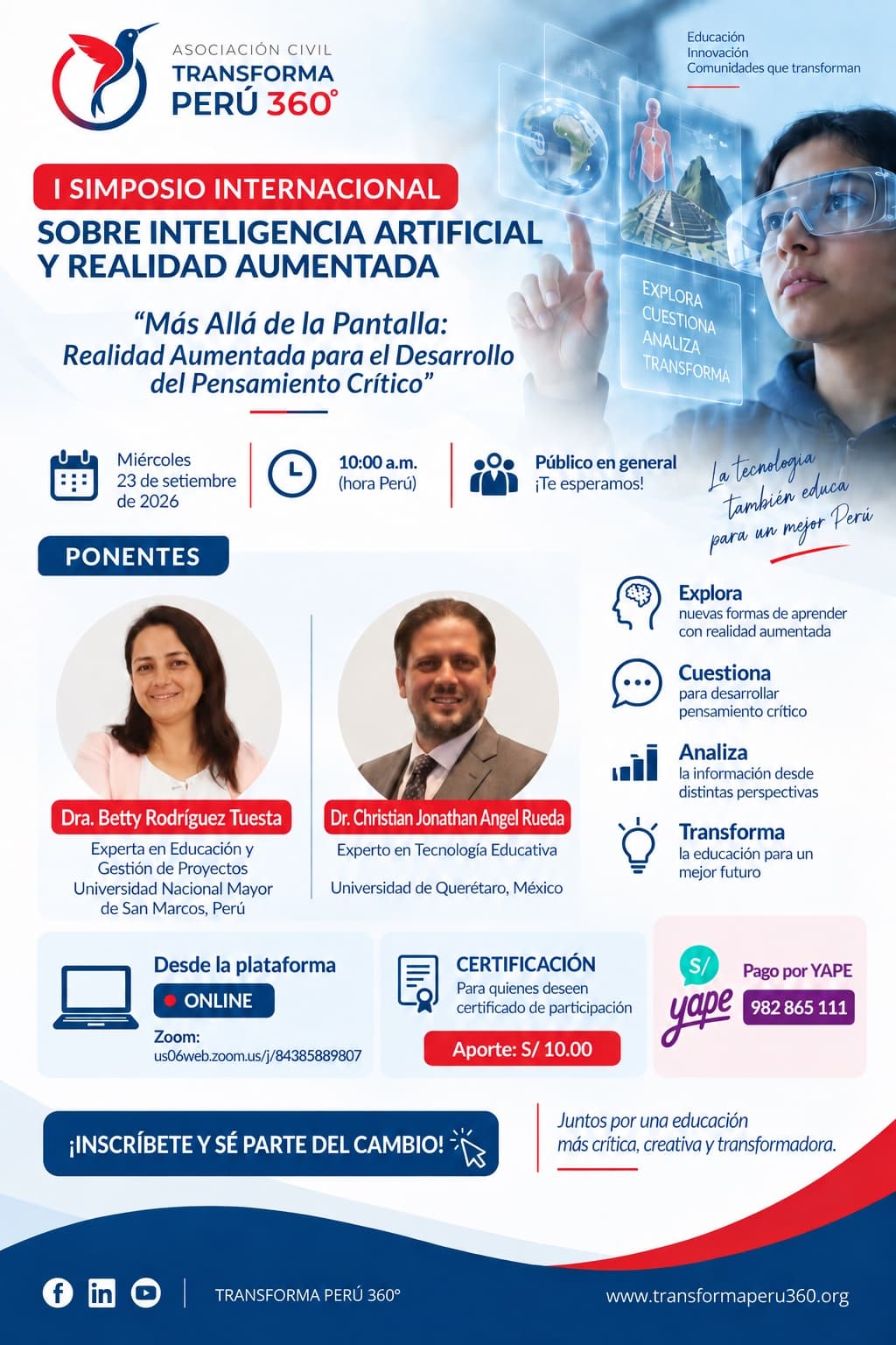 Afiche del I Simposio Internacional Sobre Inteligencia Artificial y Realidad Aumentada